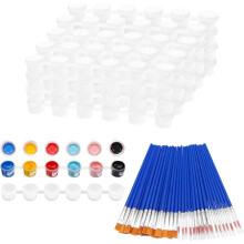 20 Strips, 120 Lege Verfpotjesstrips met Deksel voor Klaslokalen, Scholen, Schilderijen en Kunstfestivals (3 Ml / 0,1 Oz)