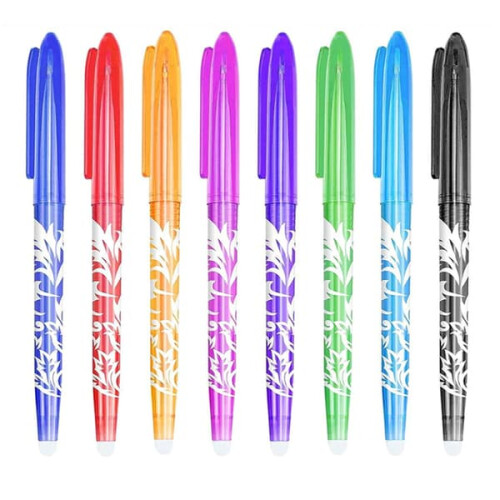 Erasable Ballpoint Pen Set 8 pcs 0.7mm 8 colors