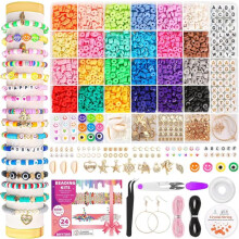 Clay Beads Bracelet Kit Polymer Heishi 5800 pcs 24 colors