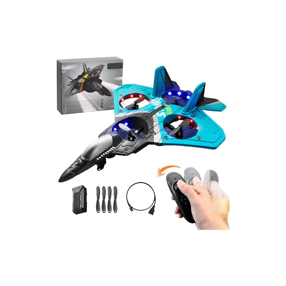 V17 Jet Fighter Rc Airplane 360 Steering Light/Blue 962125898453