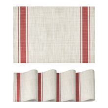 Red Placemats Set of 4 Heat-Resistant Non-Slip PVC