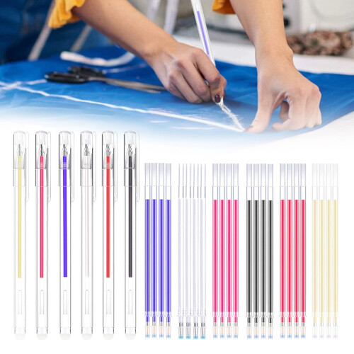 Heat-Sensitive Fabric Marker Pen Set 10 Magenta Refills + 2
