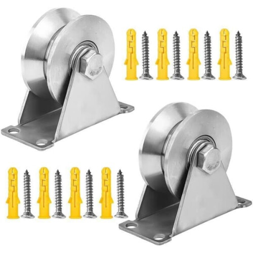 Stainless Steel Lifting Blocks with Single V-Discs (4 pcs)
