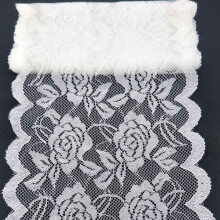 Rose embroidered stretch lace trim 25mm width