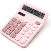 Pink Desktop Calculator 12-Digit LCD Display