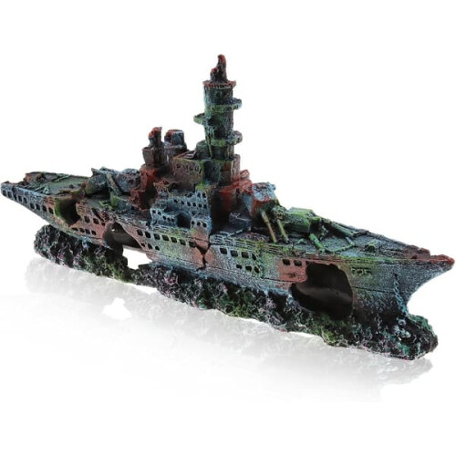Eco-friendly shipwreck aquarium decoration set