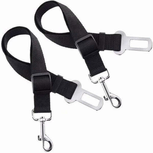 Black Nylon Adjustable Dog Harness with Leash 2-pack