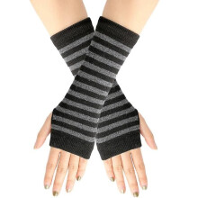 Women's winter warm knitted flip fingerless gloves