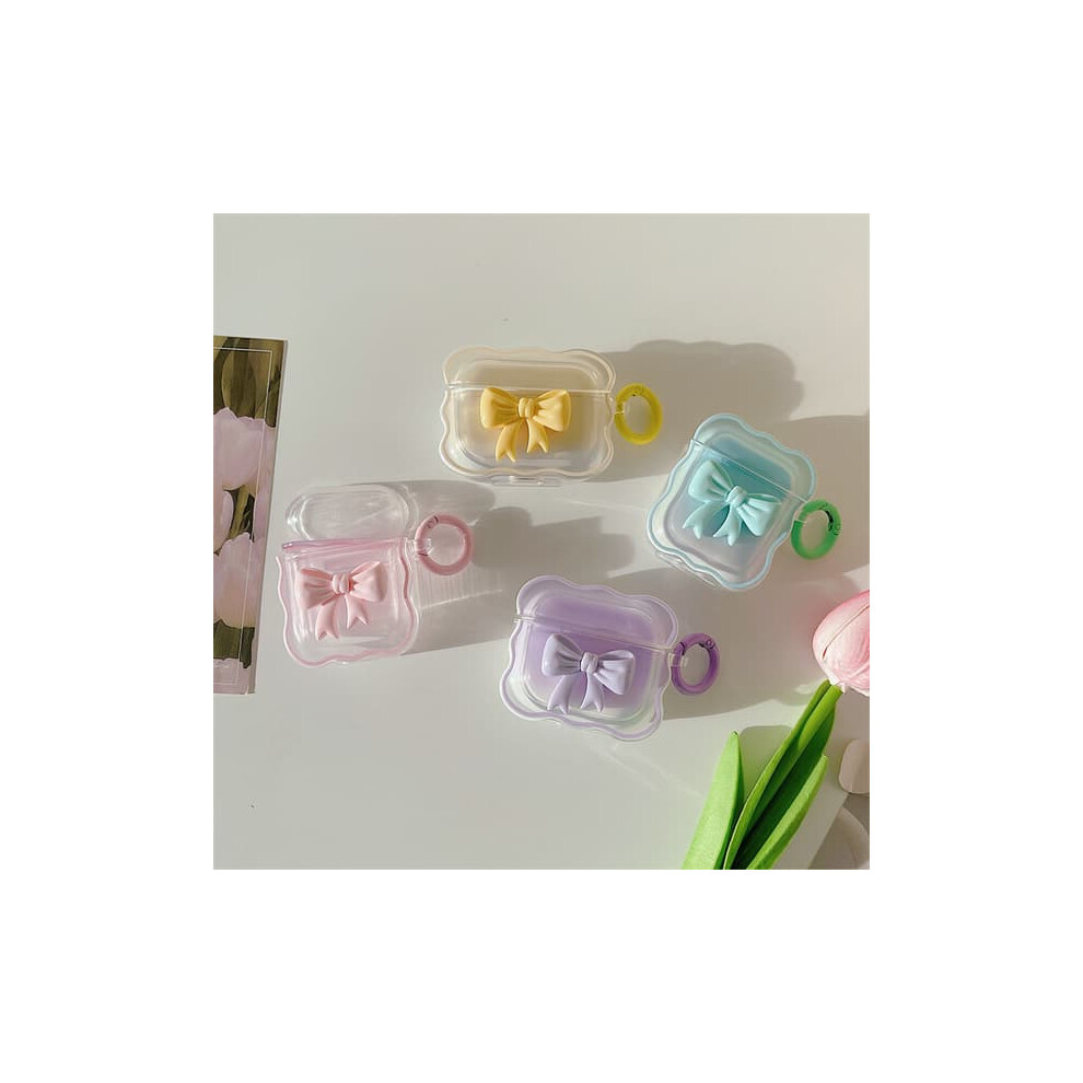 Airpods Pro 2 Case Soft Transparent Tpu 3D Bow Keychain 962125908060