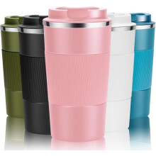 Travel Thermos Mug Stainless Steel 380ml Pink