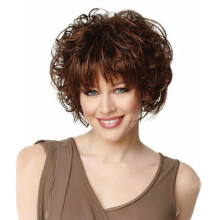 Short Curly Human Hair Wig for Women One Size