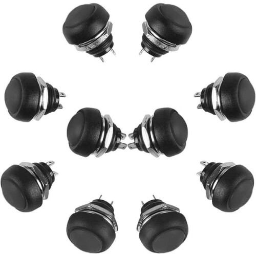 Momentary Push Button Switch 12mm Waterproof 10pcs
