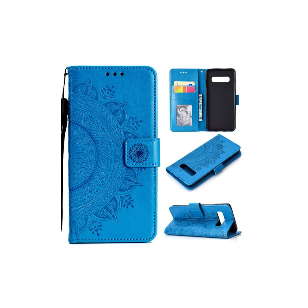 Samsung Galaxy S10 Mandala Wallet Case Blue 900223008855