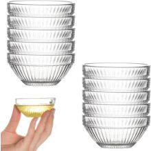Glass Dip Bowls 80mm 10-Pack Stackable Reusable