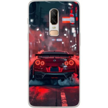 OnePlus 6 transparent case sports car red