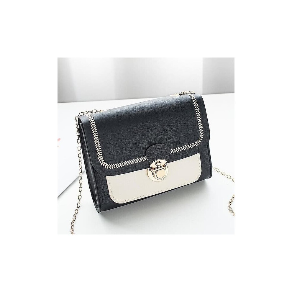 Women's Small Pu Leather Crossbody Bag Black 962125902723