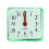 Square digital alarm clock transparent case green 1