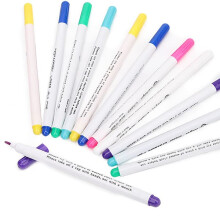 Water-Erasable Fabric Marking Pens Multicolor 12-Pack
