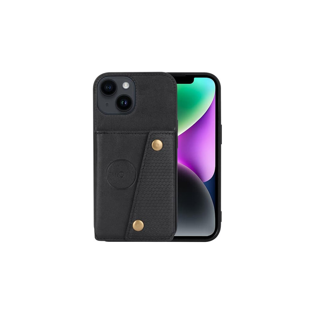 Iphone 15 Leather Wallet Case 4-Card Slots Black 900223009173