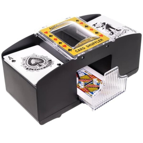 Card Shuffler Black Portable for 2 Decks