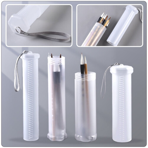Plastic Pen Case Portable Pencil Holder 4 pcs 1