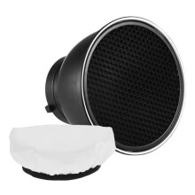 7" Standard Reflector Lamp Shade Dish Diffuser with 60 Honeycomb Grid for Bowens Mount Flash Light (with Soft Cloth)