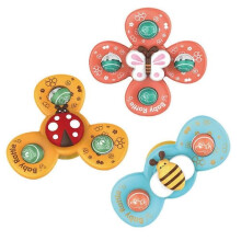 Baby Suction Cup Spinner Toy Cartoon 3pcs