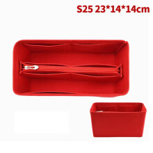 Bag Organizer Felt Insert for Makeup Handbag Red 30cm