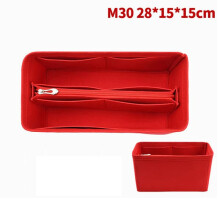 Bag Organizer Felt Insert for Makeup Handbag Red 35cm