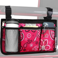 Flower Color Wheelchair Armrest Pouch with Cup Holder and