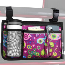 Flower Color Wheelchair Armrest Pouch Waterproof with Cup