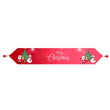 Chemin de table à franges imprimé numérique ultra doux CISIL, style Noël, ambiance festive