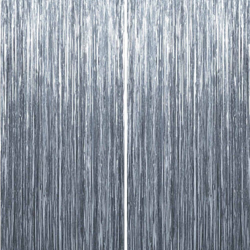 Light Bright Silver Foil Fringe Curtains 4-Pack