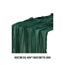 Camino de mesa de gasa verde estilo bohemio para bodas, decoración de mesa para cocina, comedor y fiestas en interiores.