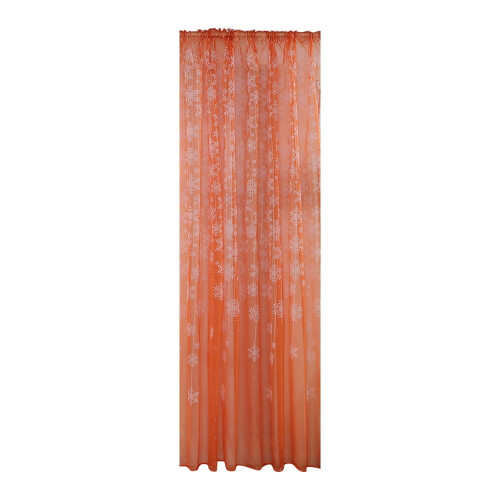 Snowflake Voile Curtains Silver Foil Print Pair