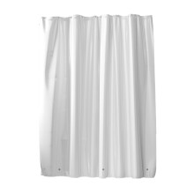 Rideau de douche blanc imperméable en plastique avec aimants et 12 crochets, 180 x 180 cm (71 x 71 pouces).