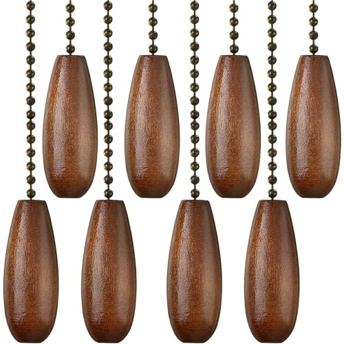 Wooden Ceiling Fan Pull Chain Extension 12 Inches Pack of 8