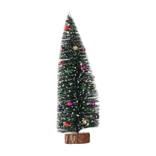 CISIL Flocked Beaded Mini Christmas Tree Desktop Decoration