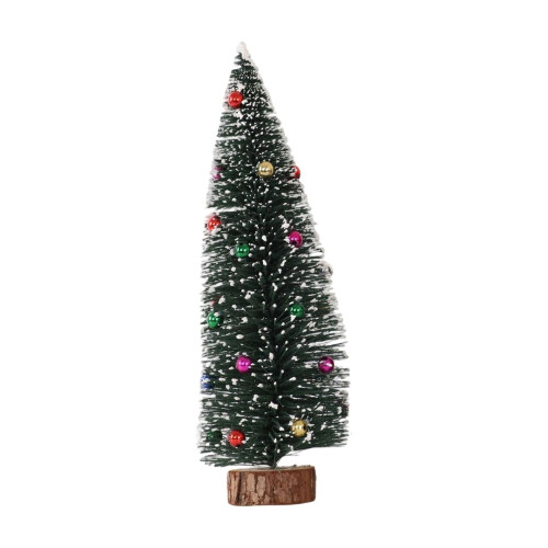 CISIL Flocked Beaded Mini Christmas Tree Desktop Decoration