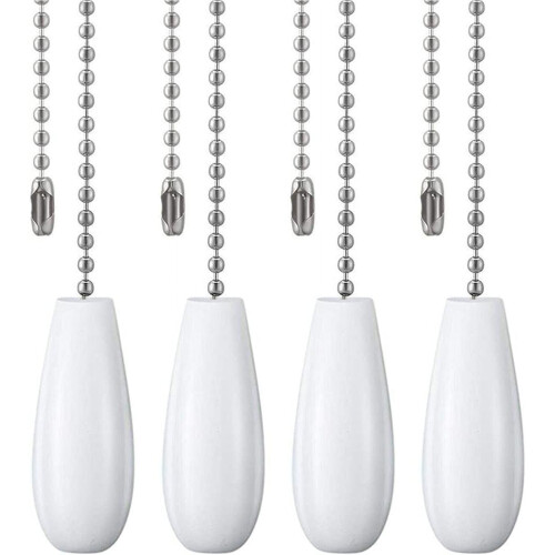 Wooden Ceiling Fan Pull Chains 12 Inches 4 Pack