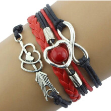 Pulseira de couro para amizade feminina - várias cores