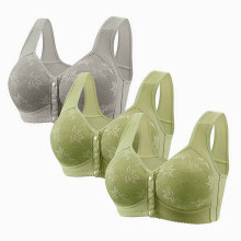 Daisy BH met voorsluiting, draadloze push-up bh (verpakking van 3)