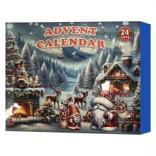 Christmas Gnome Advent Calendar with 24 Resin Dolls