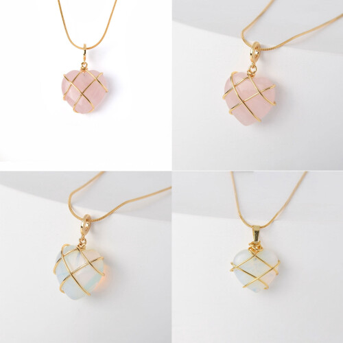 Muince grá diamant caisleán crochta croí cloch bhreithe 2