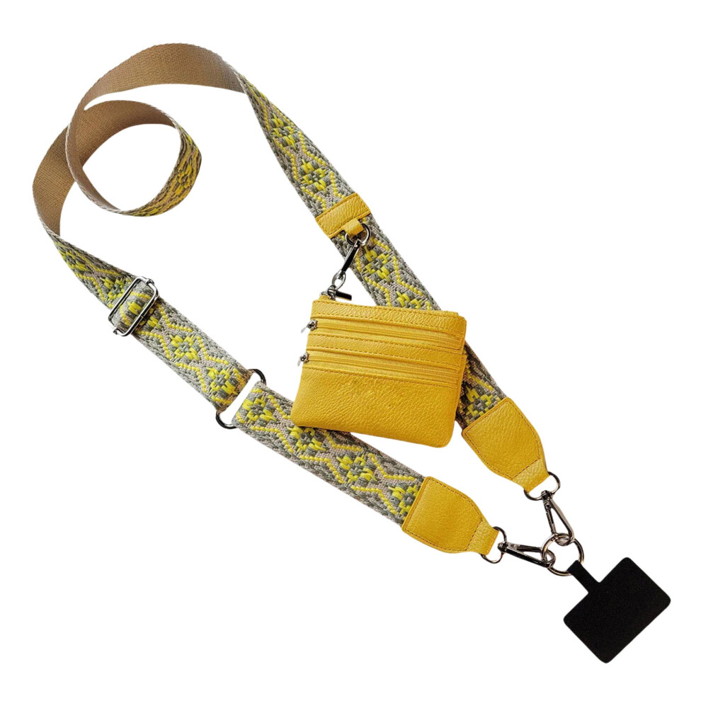 Phone Strap With Zipper Pouch And Pu Leather Wallet 900223610416