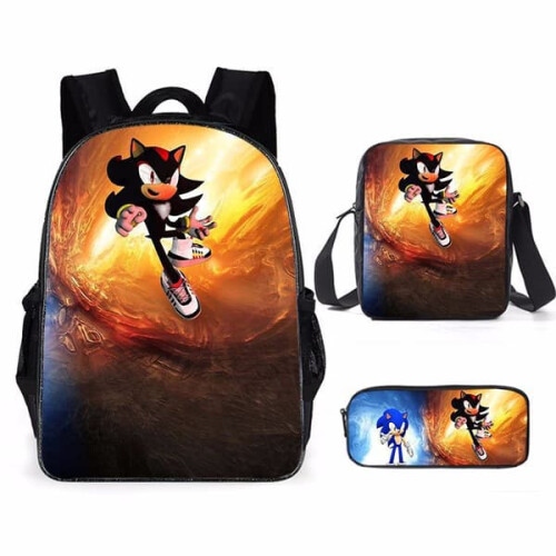 Ensemble sac à dos SONIC pour l'école primaire, 3 pièces