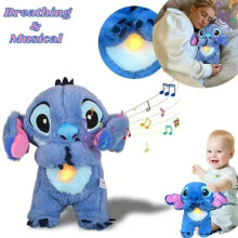 Rauhoittava Stitch-pehmolelu hengittävällä liikkeellä, sininen