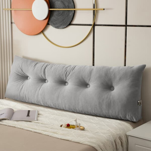 Wedge Pillow for Head Support Light Grey 150x40x12cm