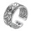 Silver Lotus Ring with Heart Sutra Adjustable 1