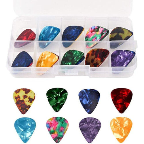 Celluloidplektrum för akustiska gitarrer, 20-pack